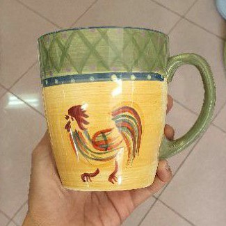 Mug Keramik Ayam Jago (Gambar Tangan)