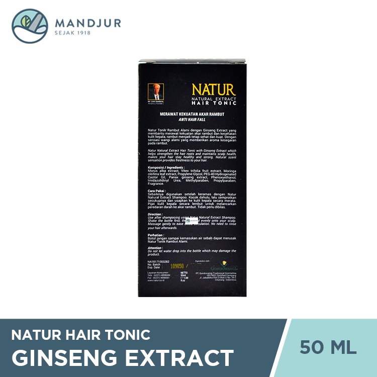 Natur Hair Tonic Ginseng Extract 50 ML - Vitamin Rambut Rontok-2