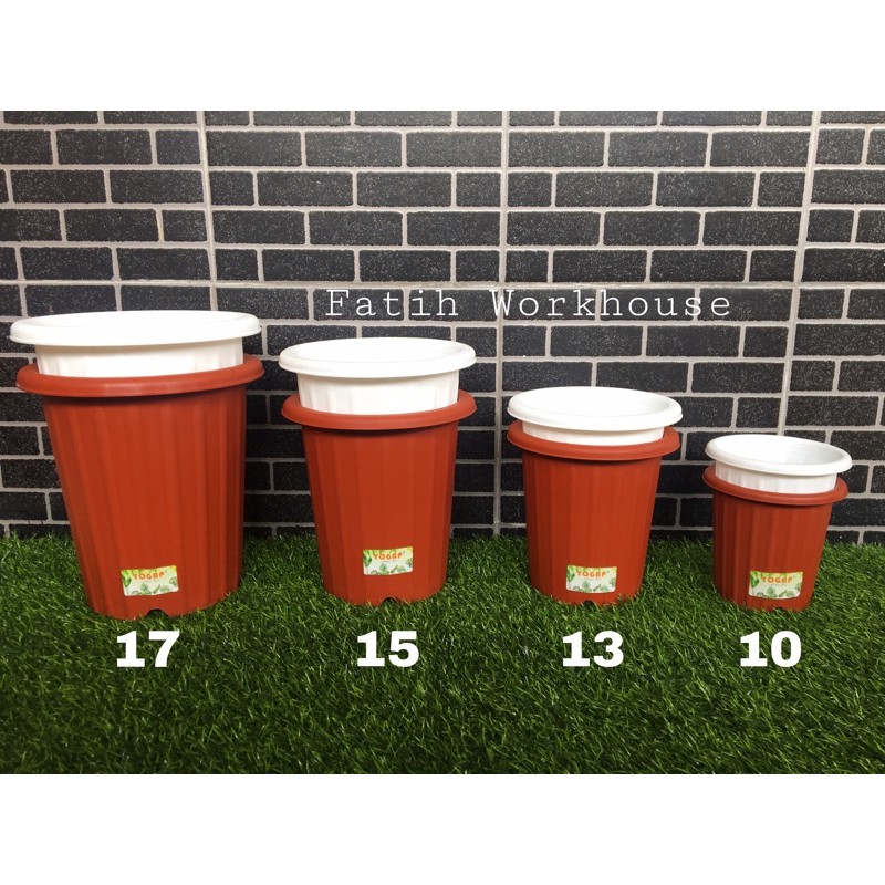 Pot yogap 15 - pot yogap putih - pot yogap merah bata