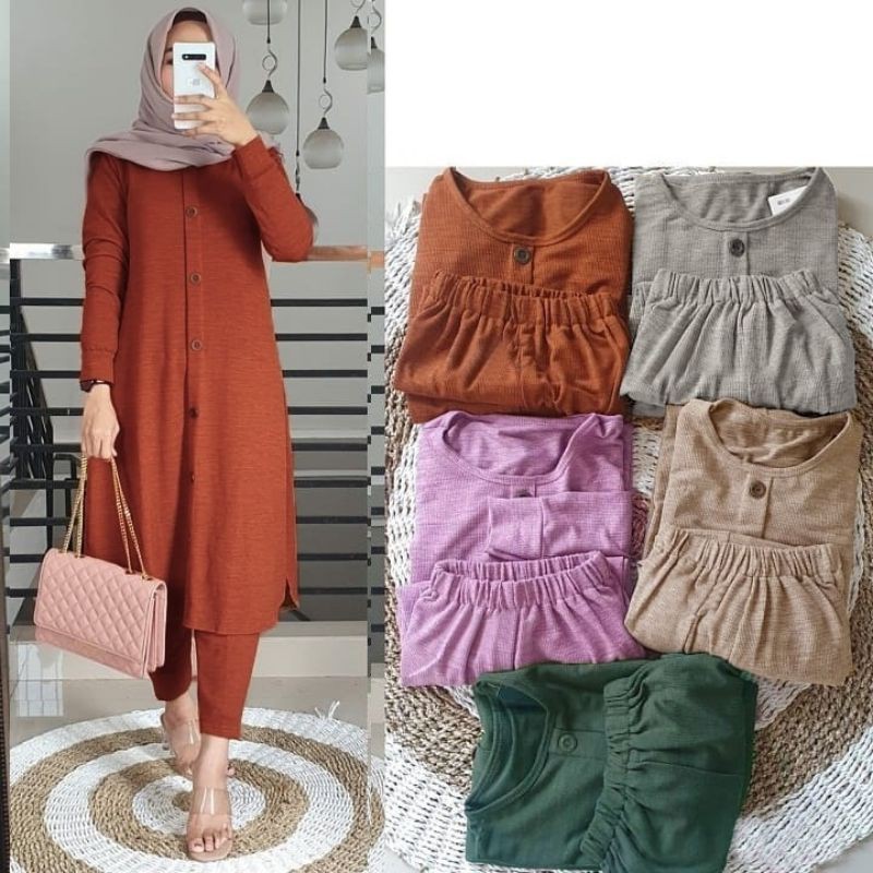 JY ALEA SET / SETELAN BUSUI ALEA / SETCEL TUNIK WANITA / FASHION WANITA / STELAN TERBARU WANITA