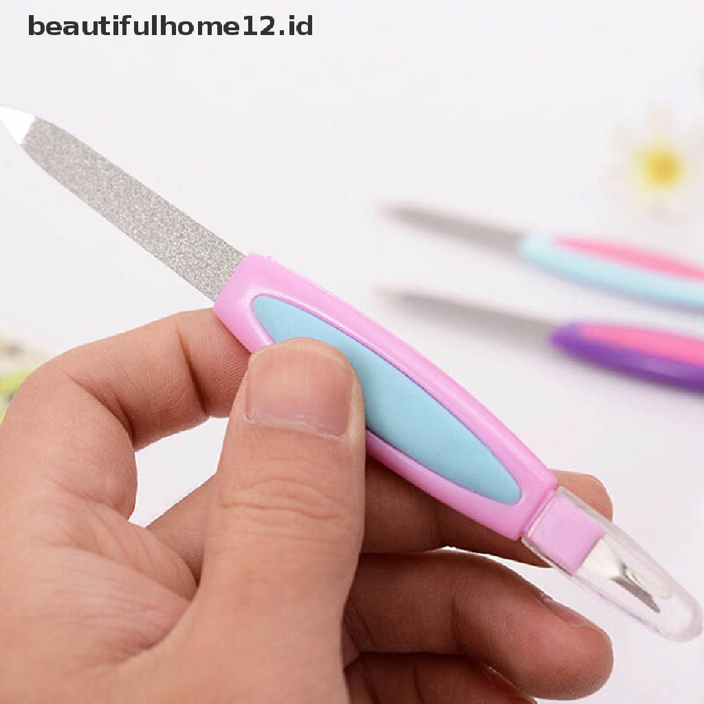 【beautifulhome12.id】 2 in 1 stainless steel nail file scrub buffer double sides pedicure tools .