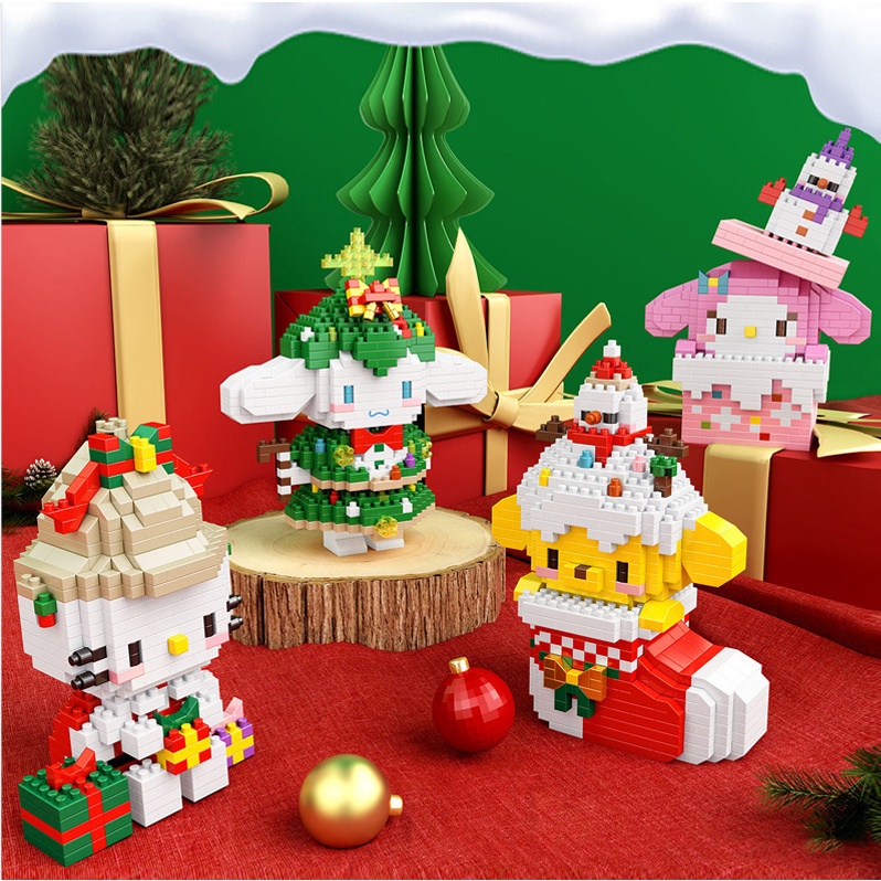 Merry Christmas Mini building Blocks Mainan Cinnamoroll HelloKitty Nano Block Lucu Untuk Hadiah Anak