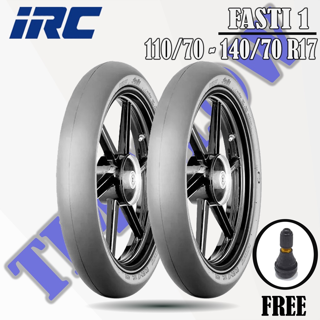 Paket Ban Motor SLICK RACING COMPOUND // IRC FASTI 1 110/70 - 140/70 Ring 17 Tubeless