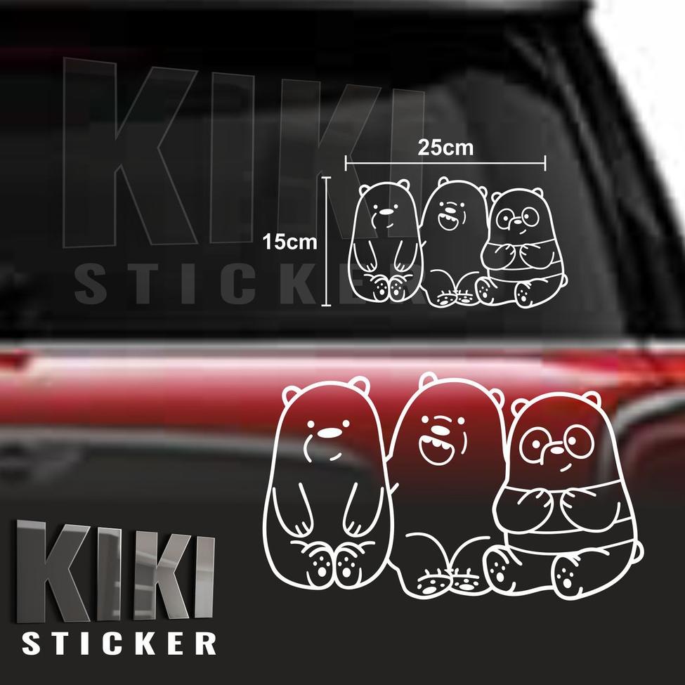 CUTTING STICKER - STIKER KACA MOBIL MOTOR BODY PINTU - WE BARE BEARS TERBARU 4S1