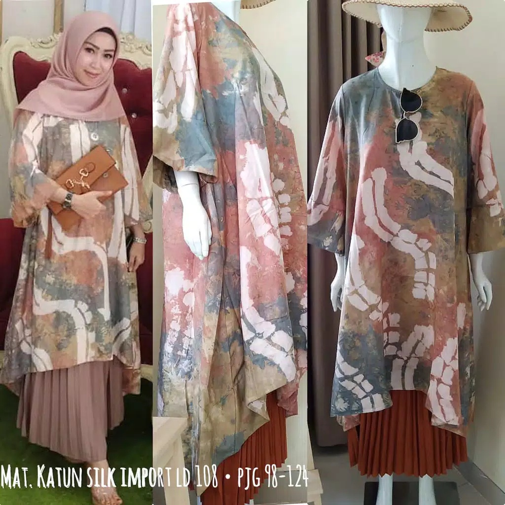 TUNIK JUMPUTAN PALEMBANG TERBARU MOTIF TIEDYE / TUNIK WANITA - TOKO HASSANAH