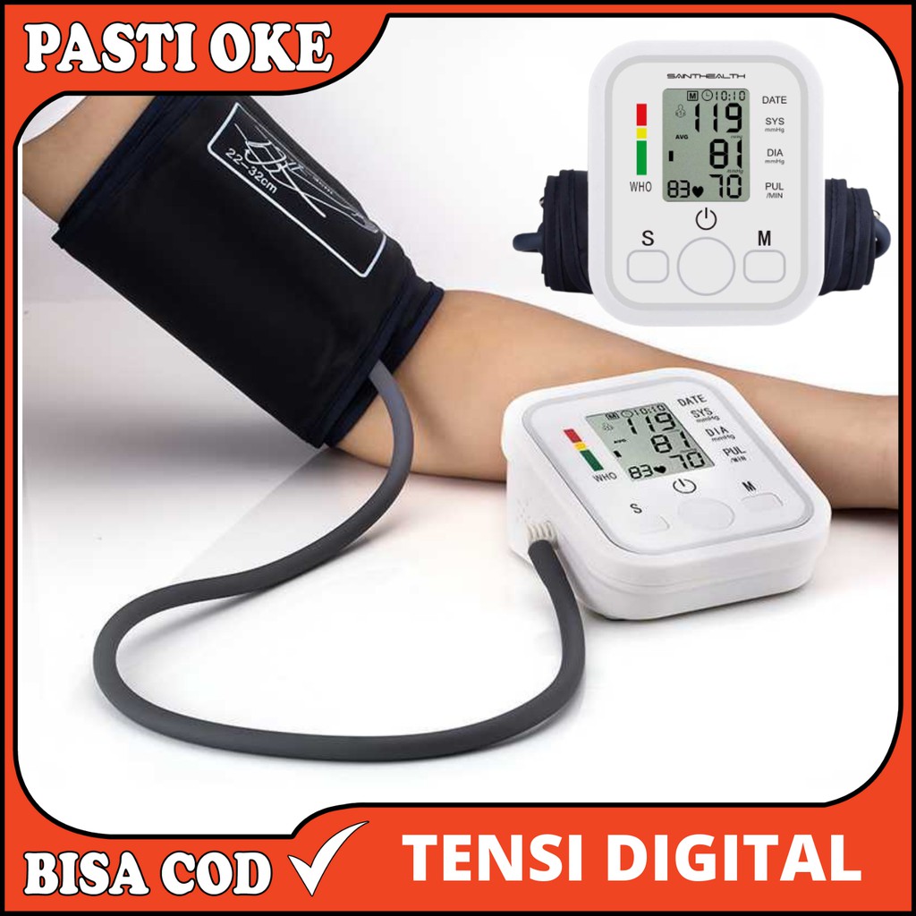 Tensimeter Digital Alat Pengukur Tekanan Darah Otomatis Dengan Monitor LCD Tensi Darah Murah Ori