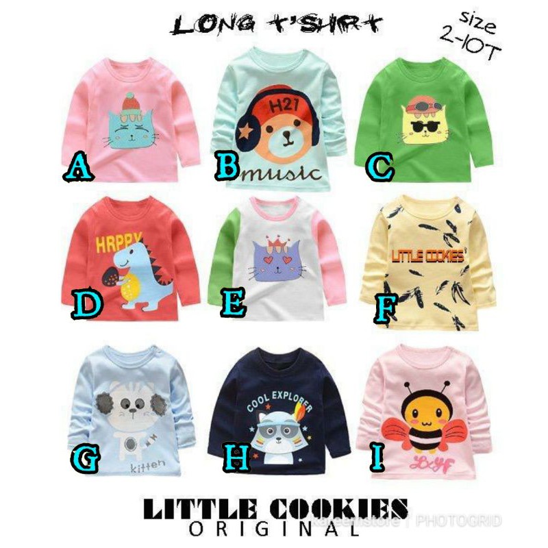 kaos anak perempuan little cookies