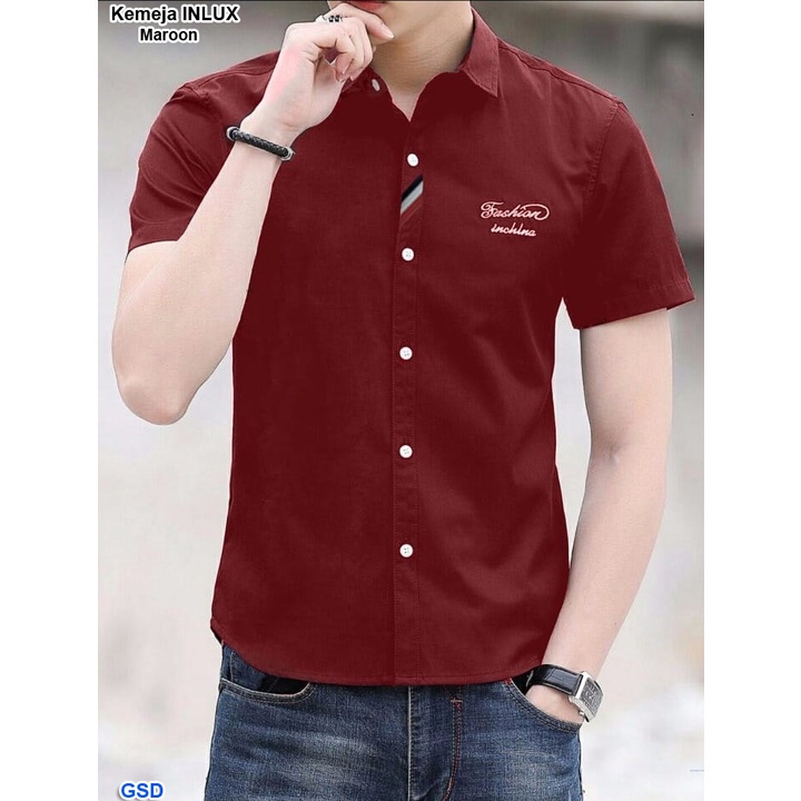 Kemeja INLUX/ kemeja pria Cowok Distro/Baju Lengan pendek/Atasan pendek pria/Baju cowok Best Seller