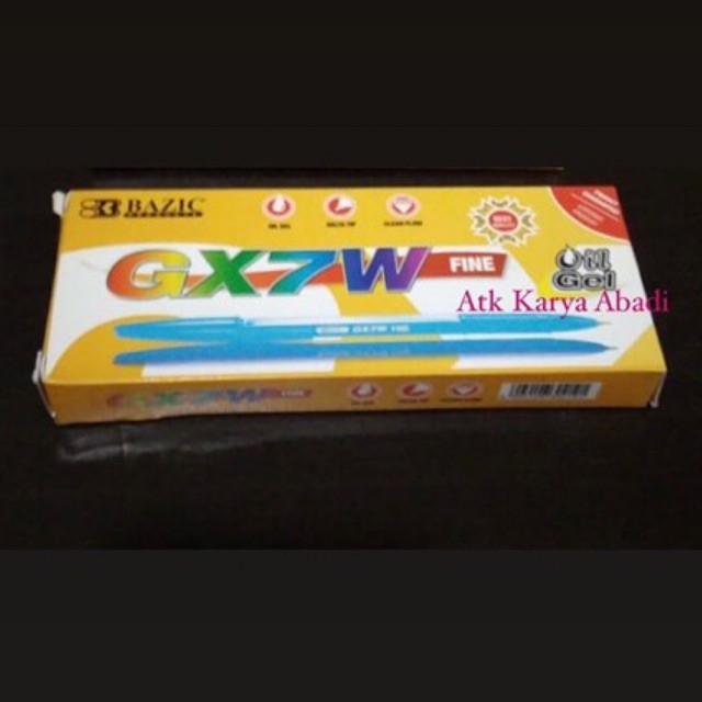 

Bazic Oil Gel Pen GX7W Black / Pulpen oil gel Bazic GX7W warna hitam (1 Lusin) 1 pack isi 12 pcs