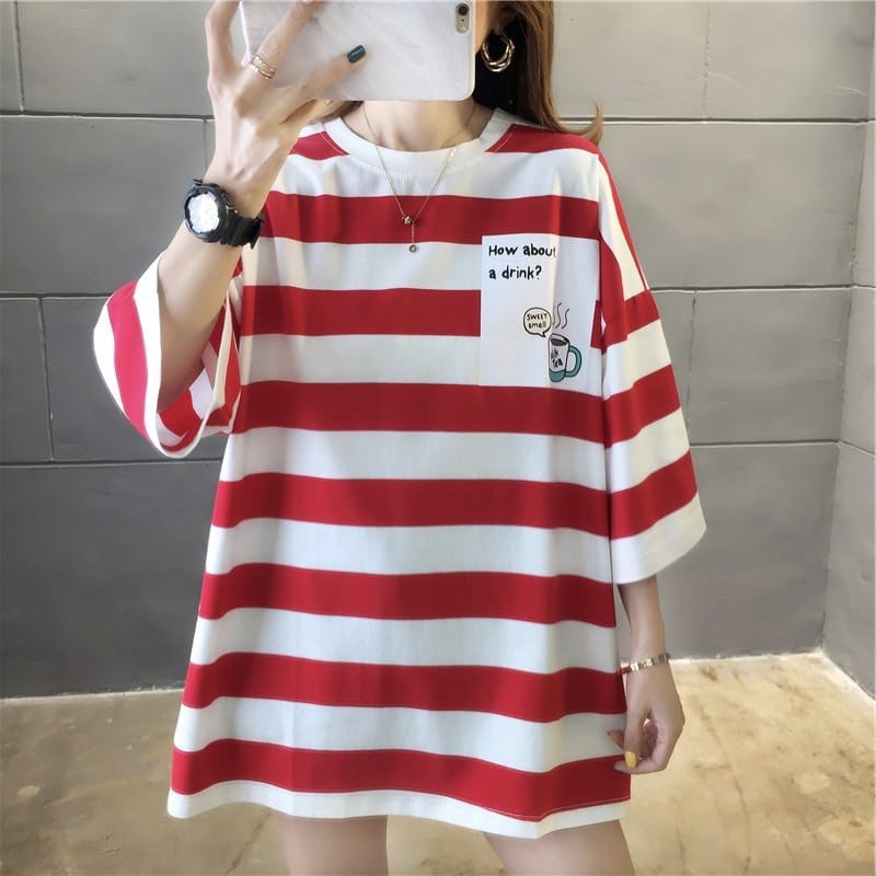 OVERSIZED TEE GARIS ZEBRA IMPORT KATUN TEBAL / OVERSIZED TEE 10 MOTIF