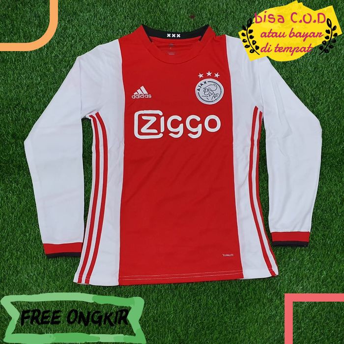 [COD]254 JERSEY BAJU KAOS OBLONG POLOS PRIA FUTSAL AJAX AMSTERDAM HOME LONGSLEEVE LS ORI
