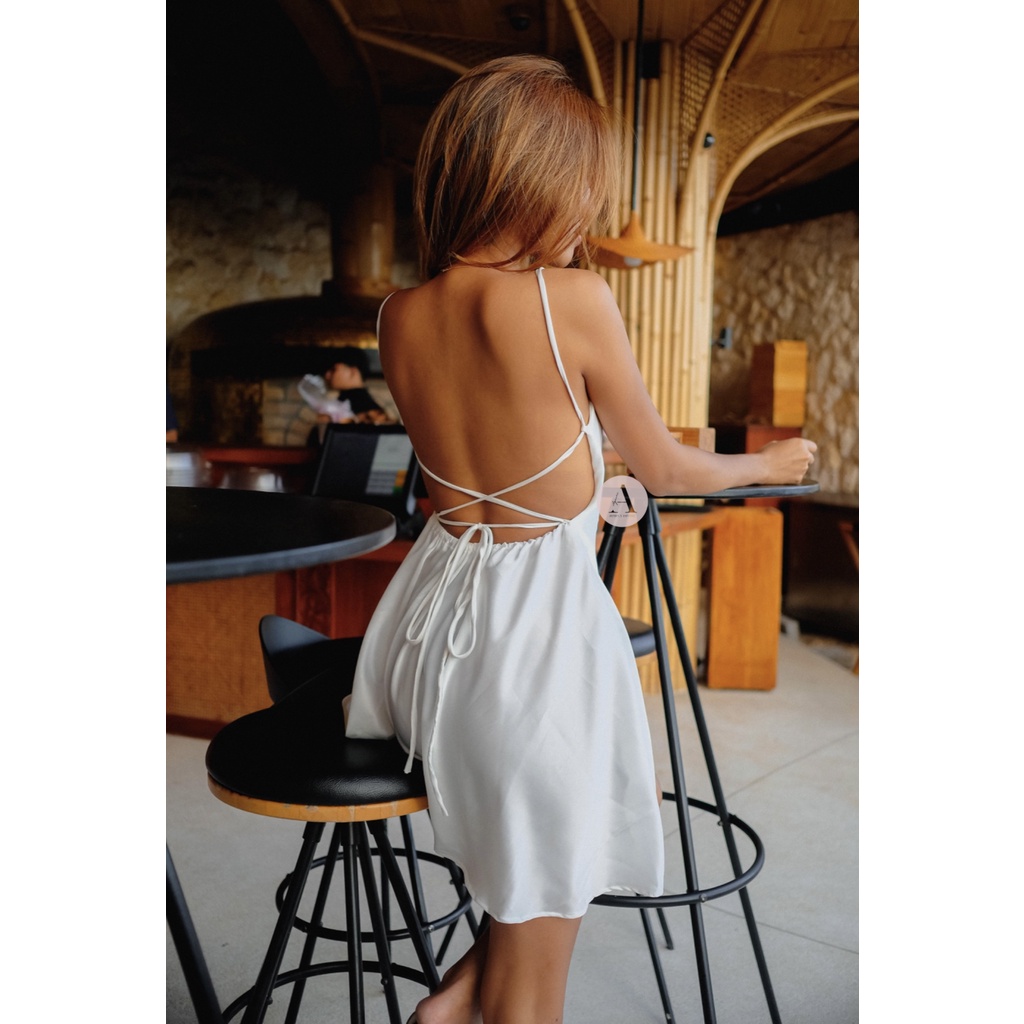 Satin Backless Mini dress