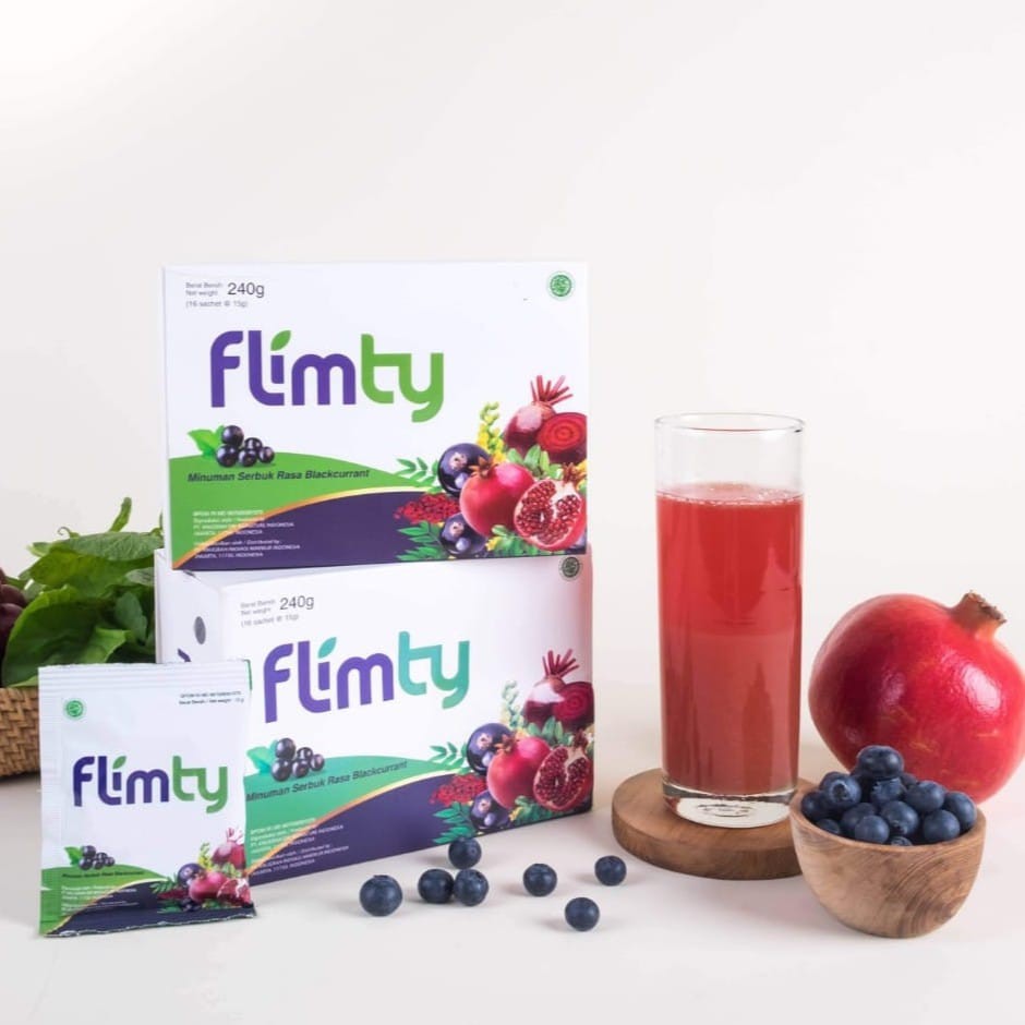 FLIMTY 16 SACHET/SERVING BPOM HALAL MUI PELANGSING MINUMAN FIBER