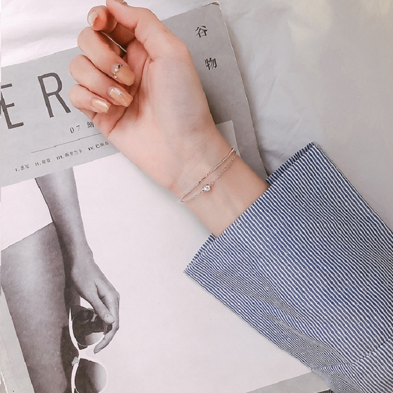 Gelang Multilayer Aksen Berlian Gaya Korea Untuk Wanita