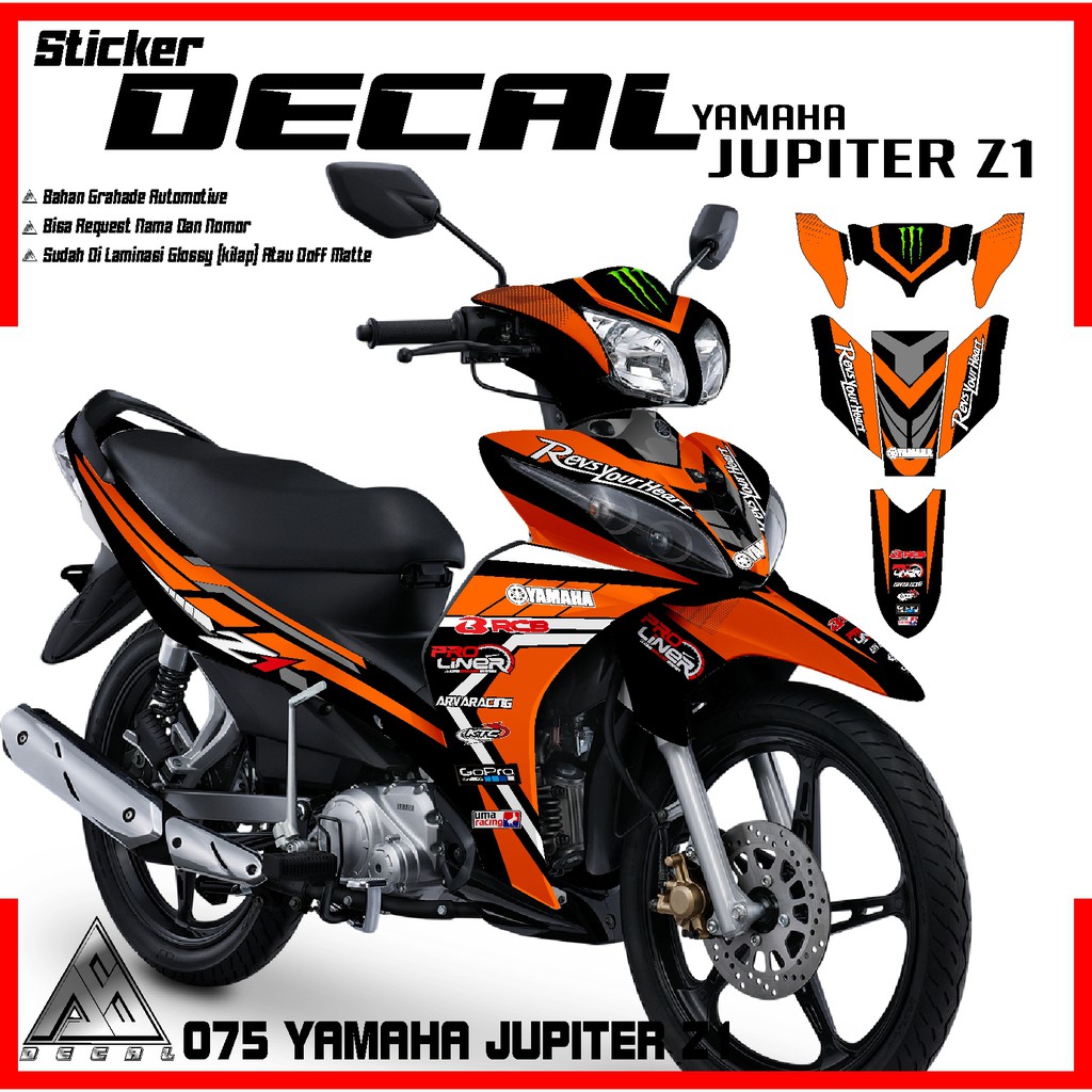 075 DECAL STIKER FULL BODY CUSTOM MOTOR JUPITER Z1- decal variasi sticker stiker motor bebas request