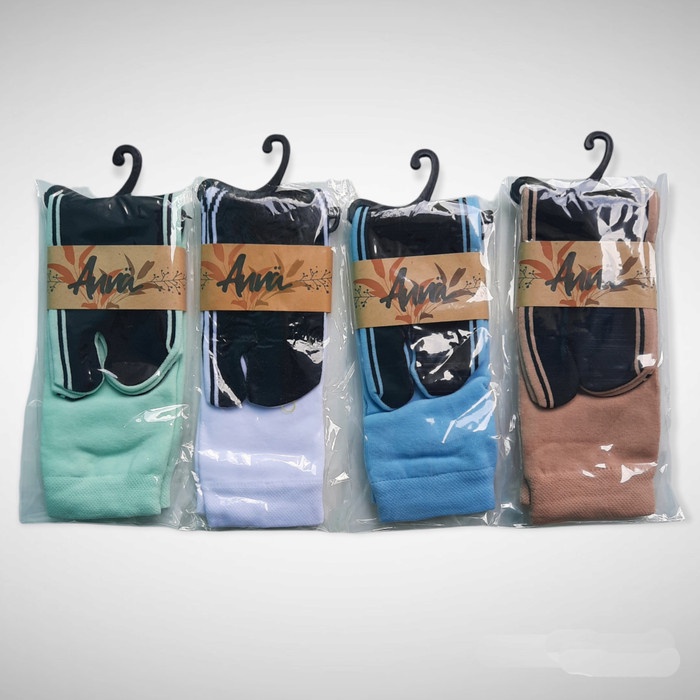 Kaos Kaki Jempol Telapak Hitam Warna Polos Ukuran S M L XL - Anna