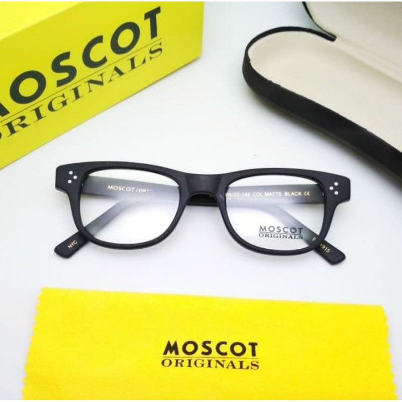 Kacamata Moscot Zetz Black Matte Frame + Lensa Crizal Essilor Alize