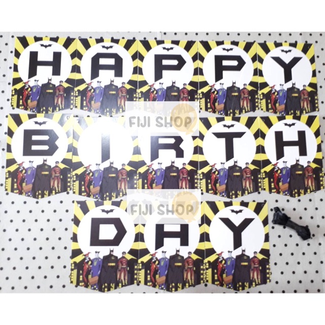 Banner Flag / Bunting Flag Ultah Karakter Batman
