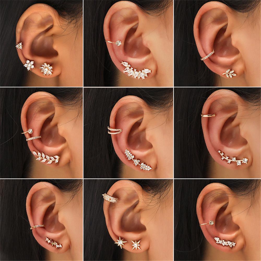 Top Stud Earrings Wanita Bungkus Stud Klip Tanpa Tindik Ear cuff