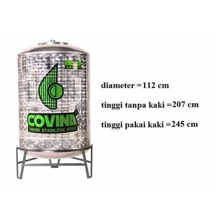 Tangki Air / Tandon Toren Stainless merk Covina tipe CT-2000 BK