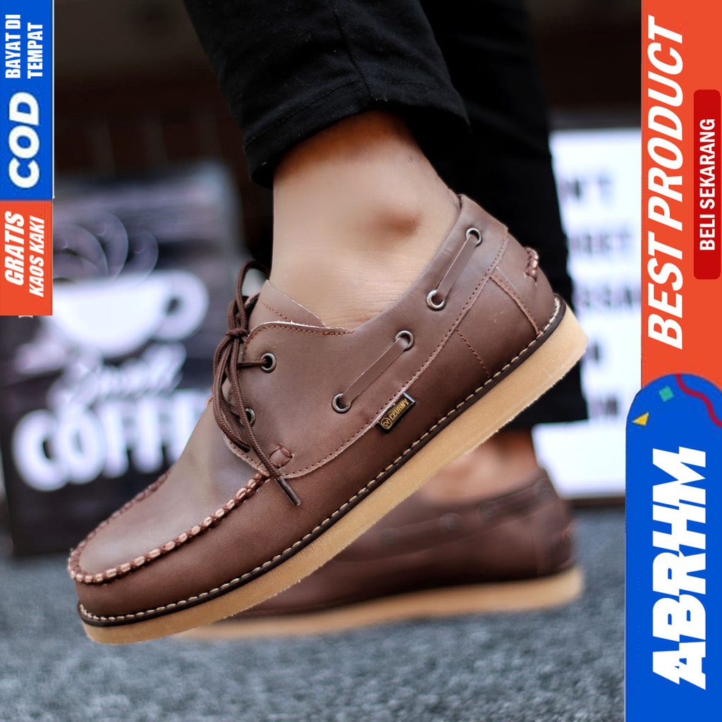 Abrhm Davis - Sepatu Formal Pria Pantofel Kulit Asli