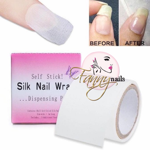 Silk nail wrap fiber nail extension sambung kuku patah / kain penyambung kuku patah