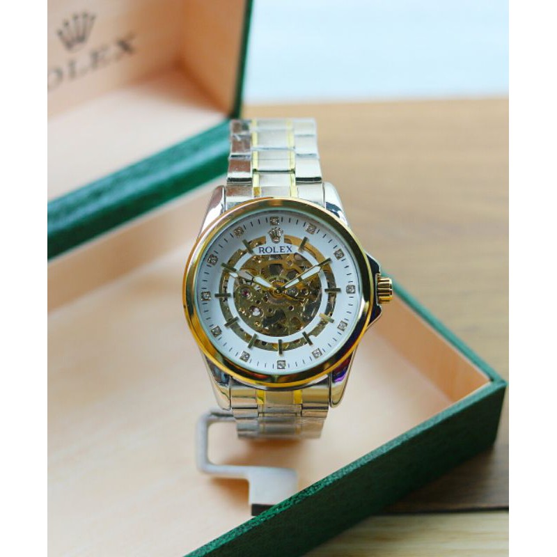 [BOX FULL SET] 5 Variasi Rolex Skeleton Automatic Rantai Super