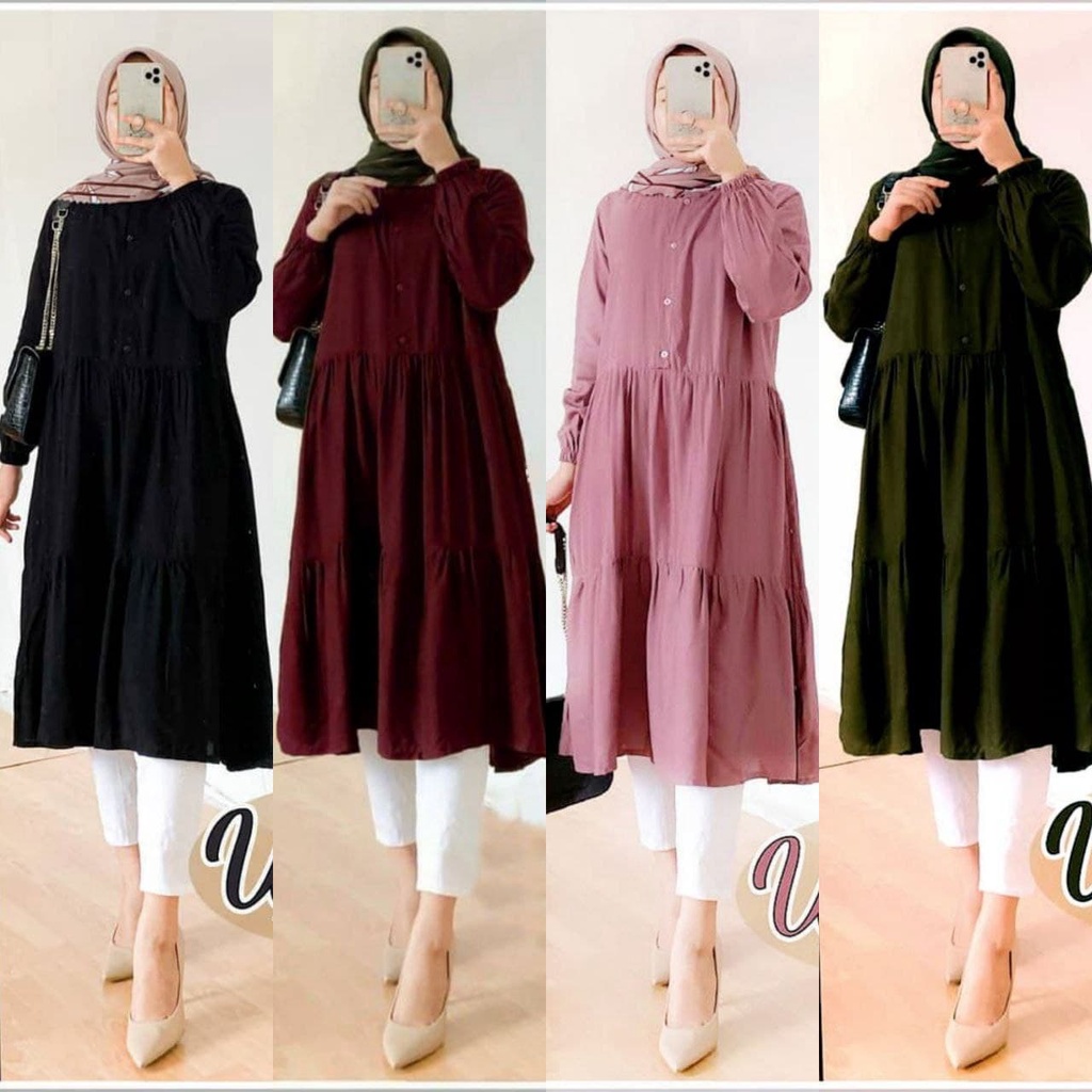 TUNIK WIZA RAYON PREMIUM | TUNIK RAYON POLOS | BAJU MUSLIM