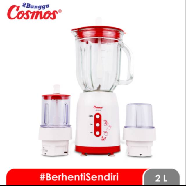 COSMOS Blender Kaca Blez 2 Liter 3in1 3 Tabung CB 812 G - Garansi Resmi 1 Tahun