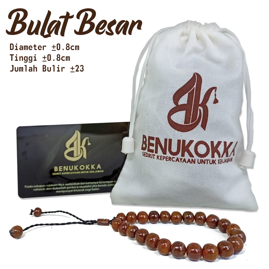 GARANSI SELAMANYA Gelang Koka Original Asli Kaukah Gelang Kayu BENUKOKKA-Bulat Besar