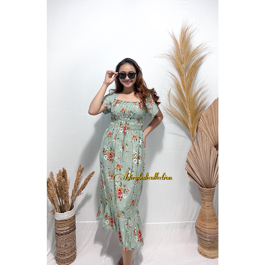 DRESS NATASYA MOTIF YELONA FLOWER BALI