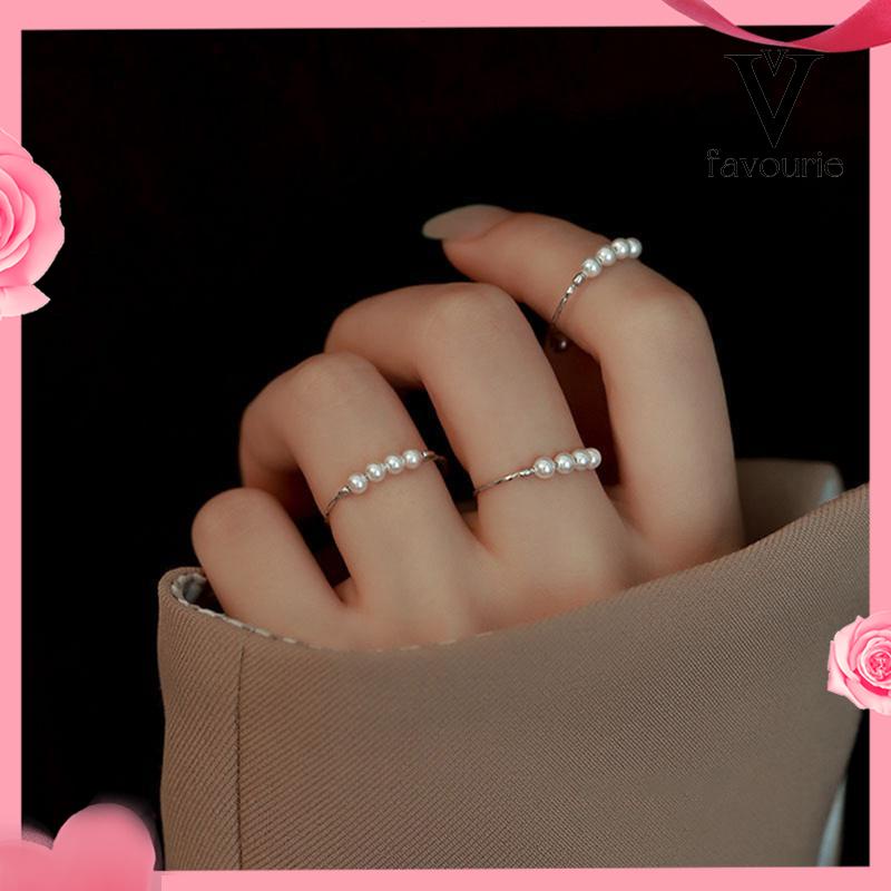 [COD]Cincin Mutiara Sederhana Wanita Premium Sense Retro Fashion Temperamen Cincin Pembuka-FA