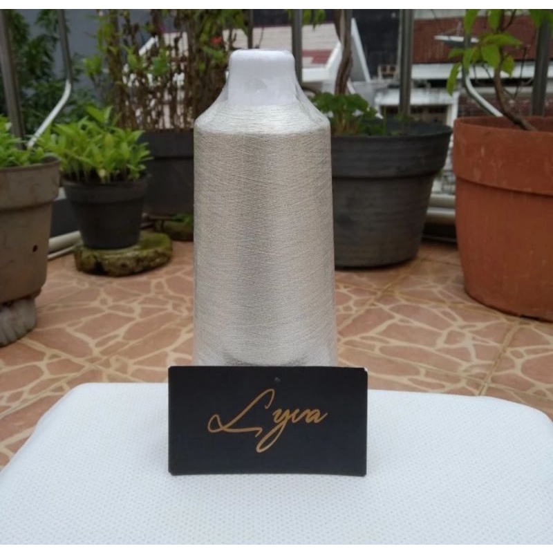 benang bordir metallic embroidery polyester eco friendly warna silver GS-902
