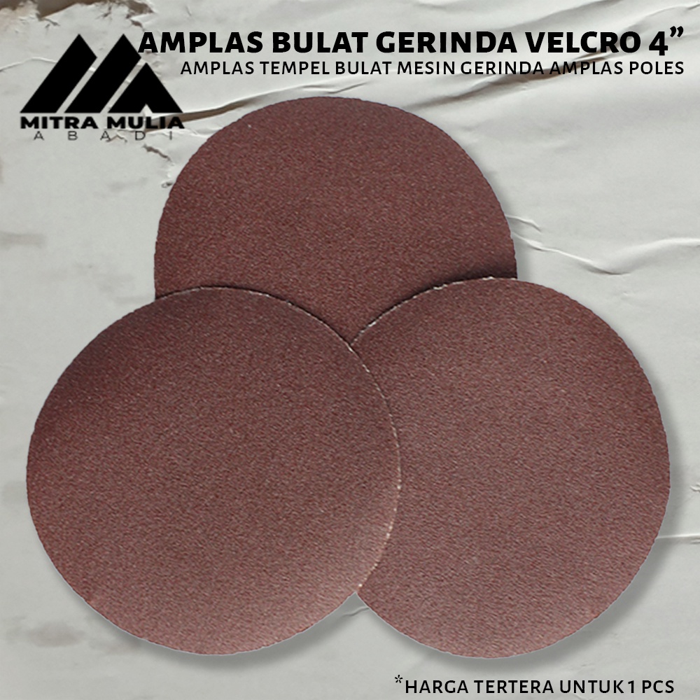 Amplas Bulat Velcro 4&quot; Grit 60- Amplas Tempel