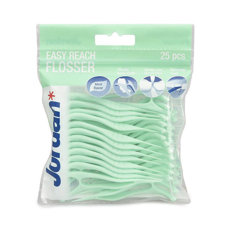 Jordan Floss Easy Reach Flosser 25 Pcs Benang &amp; Tusuk Pembersih Gigi