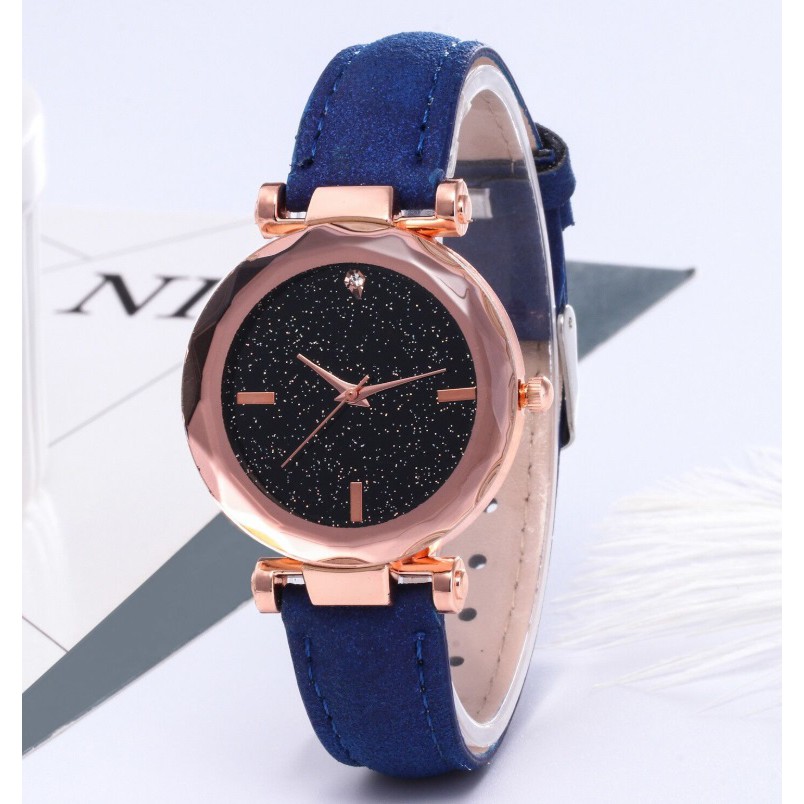 Jam Tangan Kulit Fashion Starry KULIT Women's Watches Watch Faux Leather Korea Style Women Watch