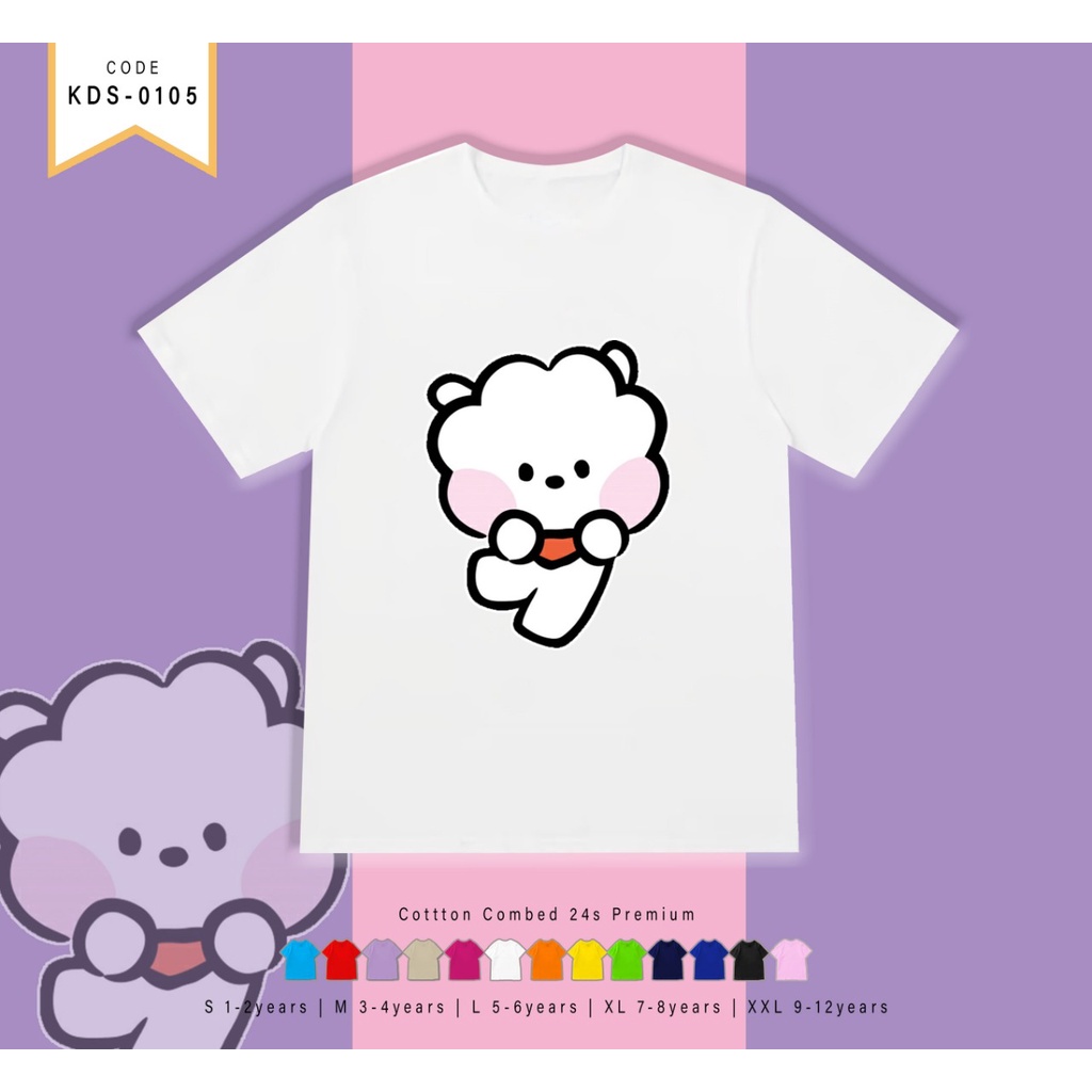 T-SHIRT KIDS BERGAMABR CARTOON / BT CUTTIE / KAOS UNISEX 1-12 TAHUN / RESELLER VERY WELCOME / CUSTOM TEE