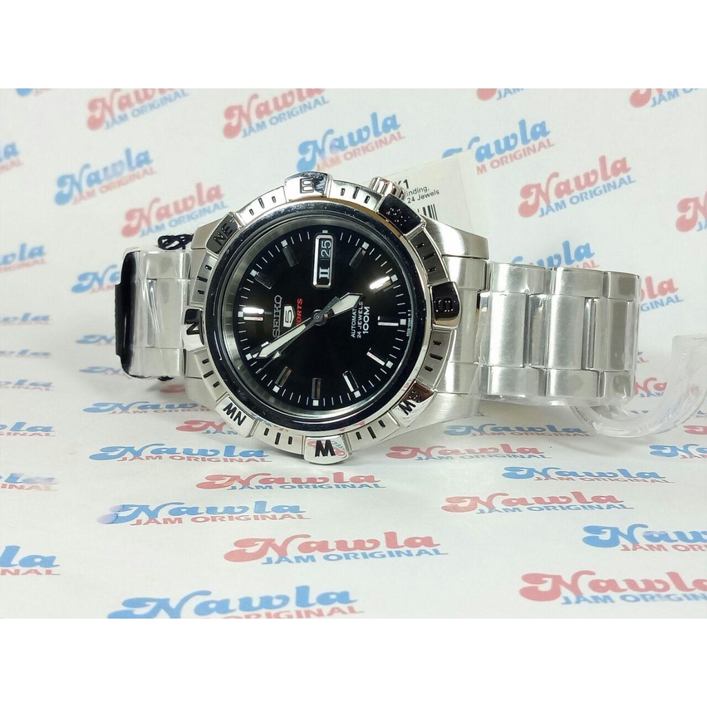 Seiko 5 Sports SRP137K1 Black Dial Compass Bezel | Jam Pria SRP137