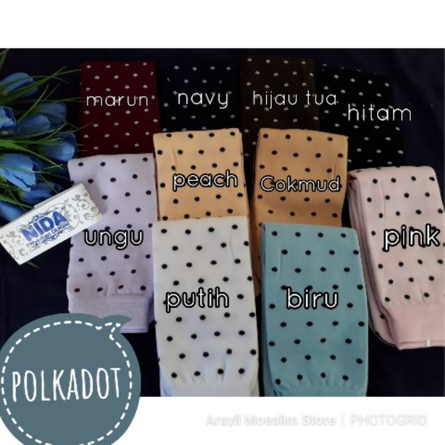 Kaos Kaki Jempol Motif Polkadot/ Kaos Kaki Muslimah Banyak Pilihan Warna