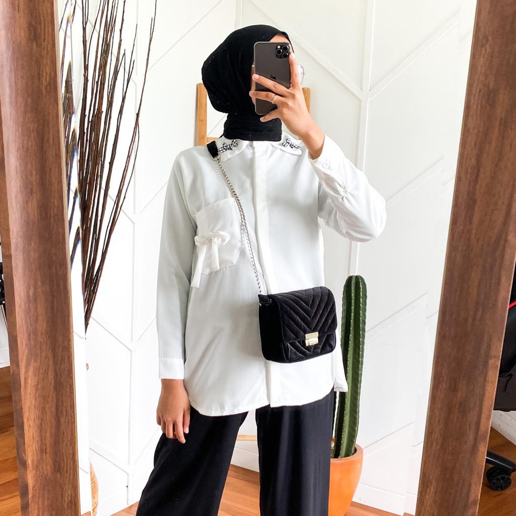 RAMONA BLOUSE - blouse wanita / blouse kekinian / blouse cantik / simple blouse / blouse polos korea