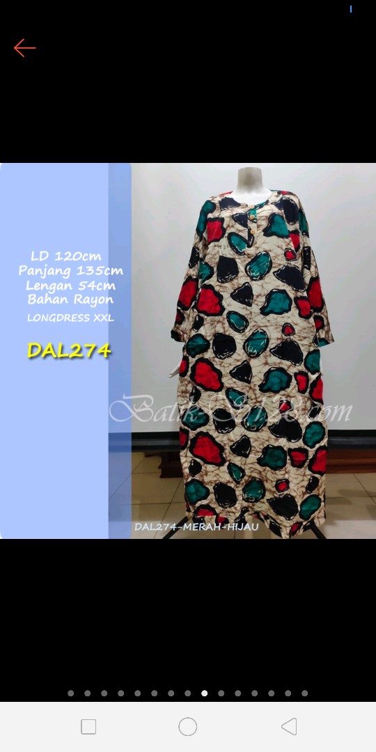 Daster Jumbo Lengan Panjang Baju Tidur Batik Wanita