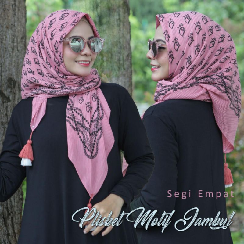 JILBAB SEGIEMPAT PLISKET DIOR JAMBUL