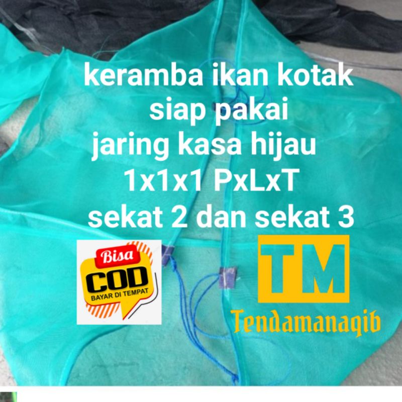 hapa keramba ikan 1x1x1 sekat 2  jaring ikan tambak ikan waring kolam ikan