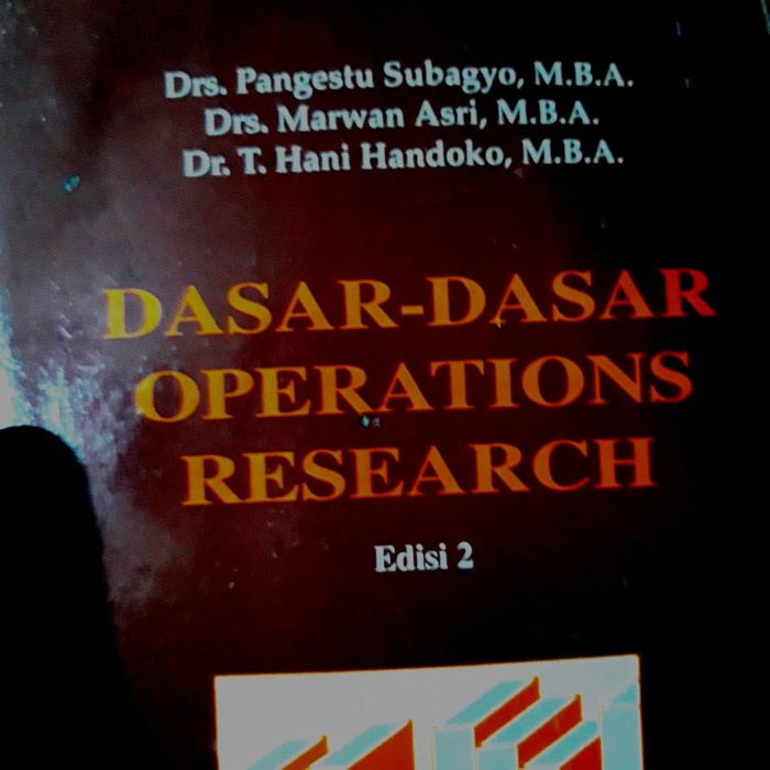 

Dasar Dasar Operation Reseach. pangestu subagyo