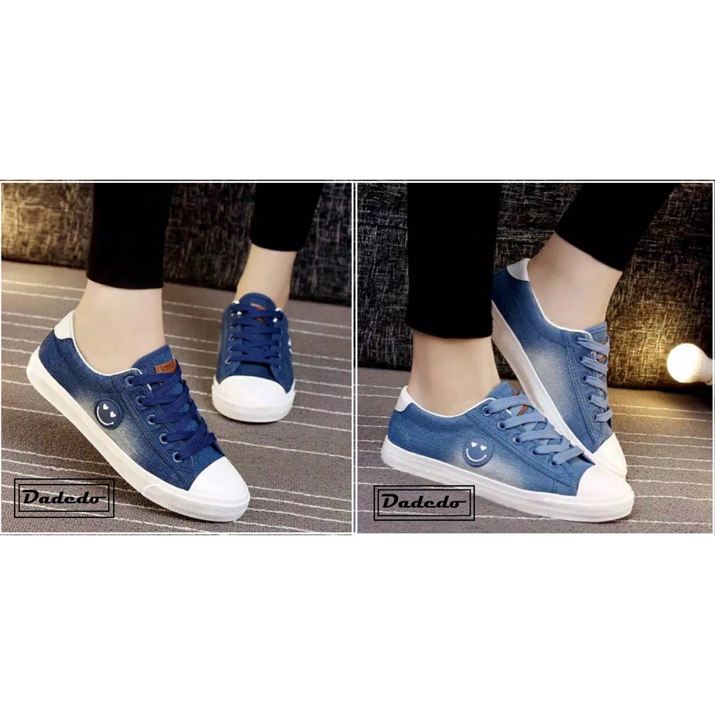 Sepatu Kets Wanita DENIM SMILE Biru muda/Biru dongker New-2