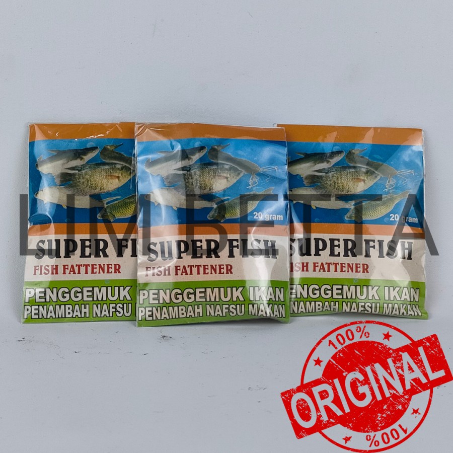 SUPER FISH 20 GRAM / PENGGEMUK DAN PENAMBAH NAFSU MAKAN IKAN