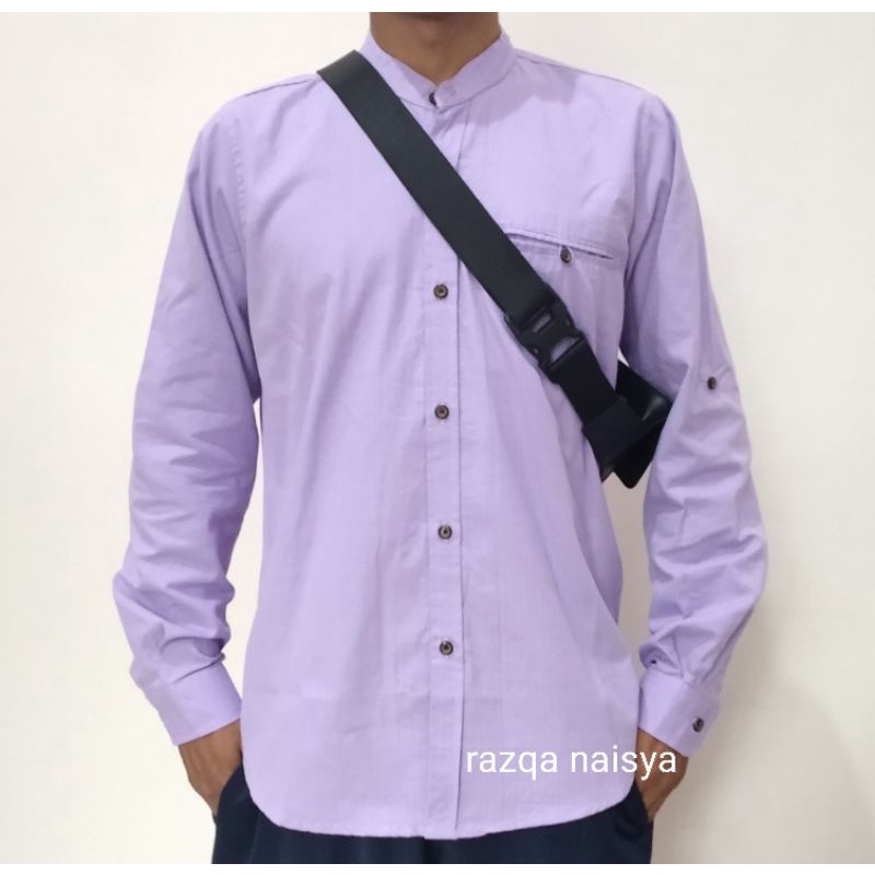 Best seller Kemeja Pria warna Lilac /Kemko Pria dewasa ungu muda /Kemeja out fit Lilac kekinian