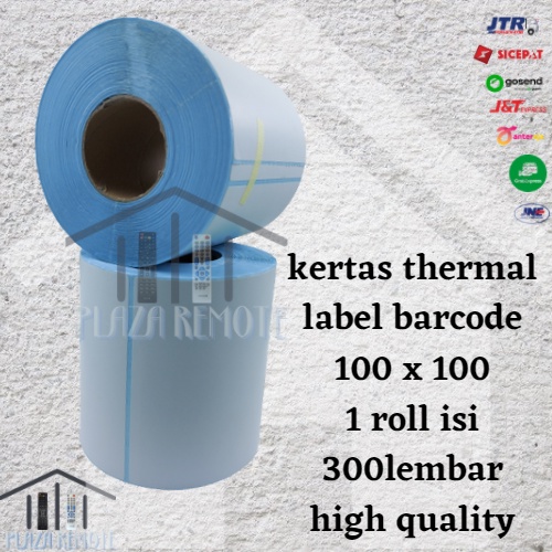 kertas print thermal label barcode 100 x 150 1 roll isi 300lembar high quality