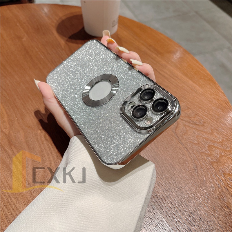 Soft Case Plating Glitter Gradasi Shockproof Cover iPhone 11 12 13 Pro MAX XR XS MAX 7 + 8 Plus 6D