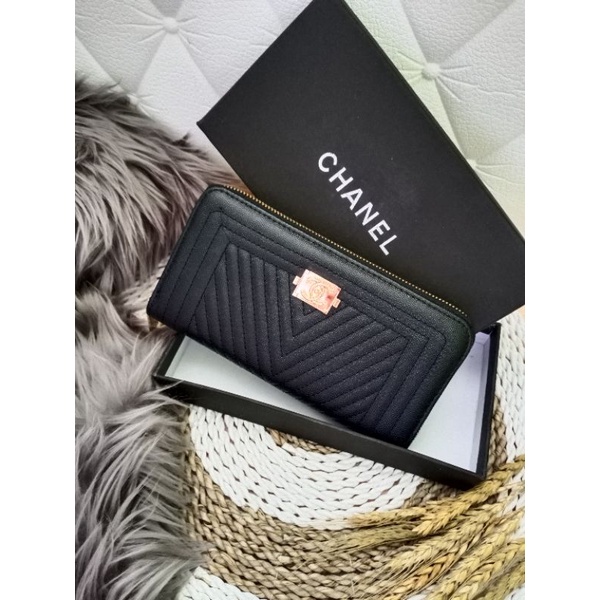 DOMPET CHANEL PANJANG 1 RESLETING FREE BOX